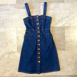 MADEWELL dark denim overall dress